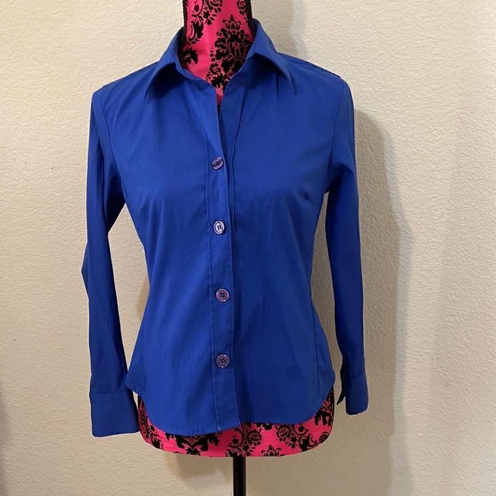 Como Petite Long Sleeve Button Up Blouse - Size PS